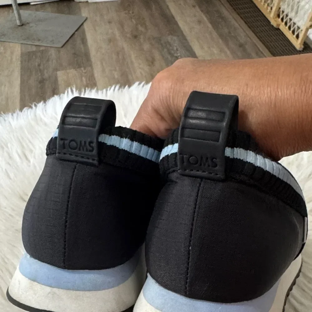 Toms Black Slip-On Sneakers Size 8